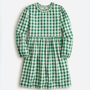 Jcrew kids green gingham dress. Perfect for fall and the holidays!